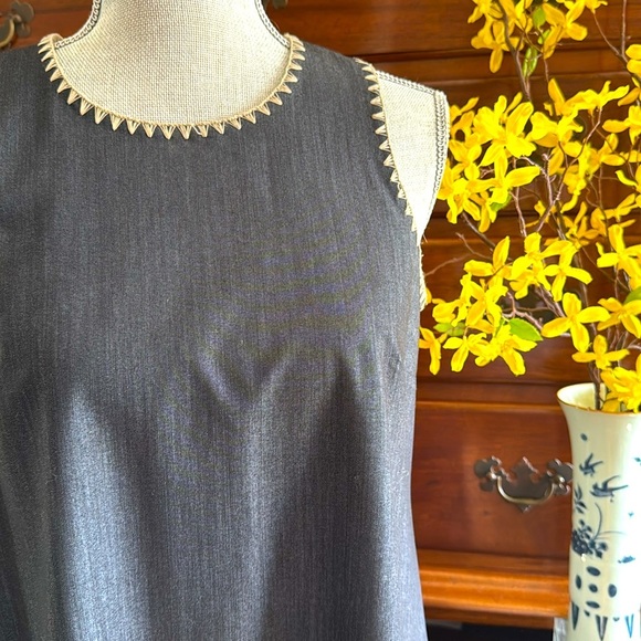 Calvin Klein Dresses & Skirts - Calvin Klein Navy Denim Dress with Gold Accents Size 4